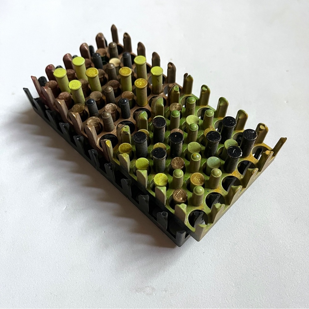 Black & Green & Gold Mixed Media Art Piece- polka dot textured